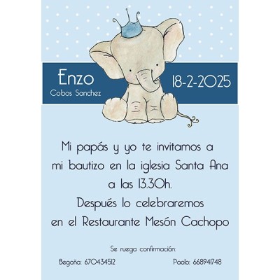 Invitaciones bautizo