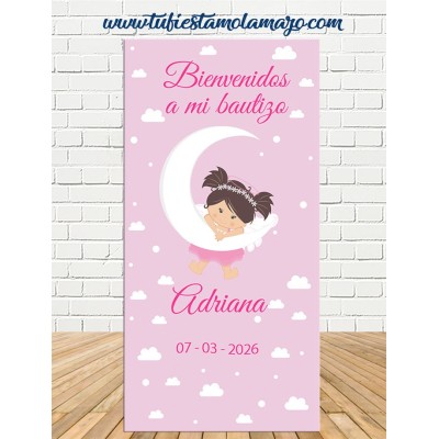 Cartel Bienvenida Bautizo Ángel niña