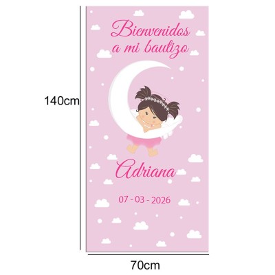 Cartel Bienvenida Bautizo Ángel niña