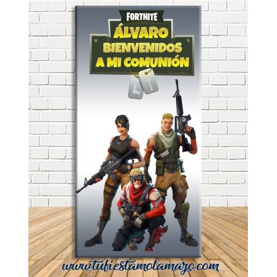 Cartel bienvenida comunión Fortnite