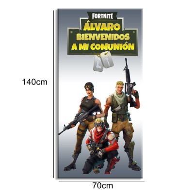 Cartel bienvenida comunión Fortnite