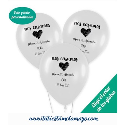 Globos personalizados Invitación de Boda