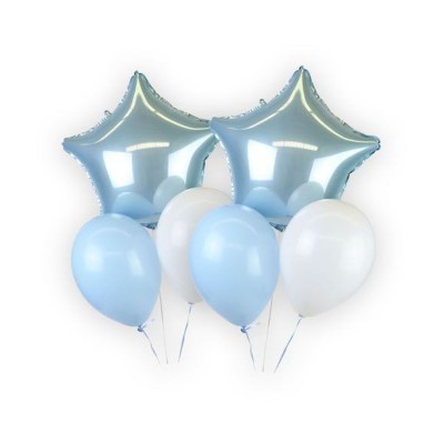 Globos Foil Metálicos y Látex Bebé Azul Claro