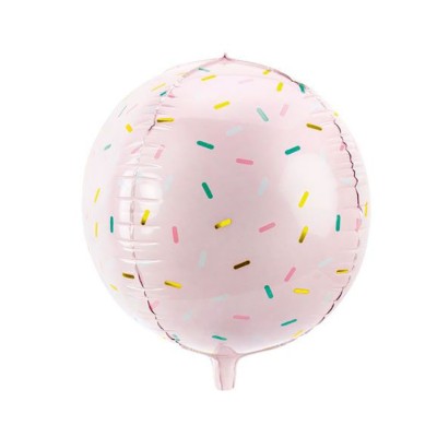 Globo Foil DECO Esférico ORBZ Rosa Claro con confetti