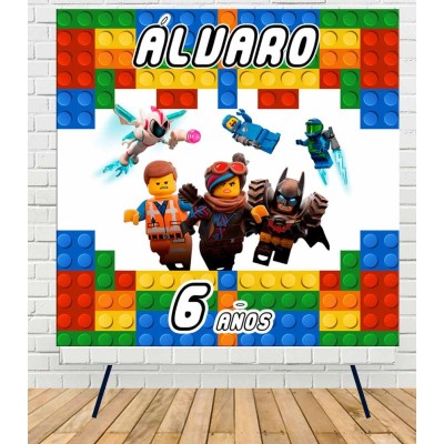 Cartel Mesa de dulce Cumpleaños Lego