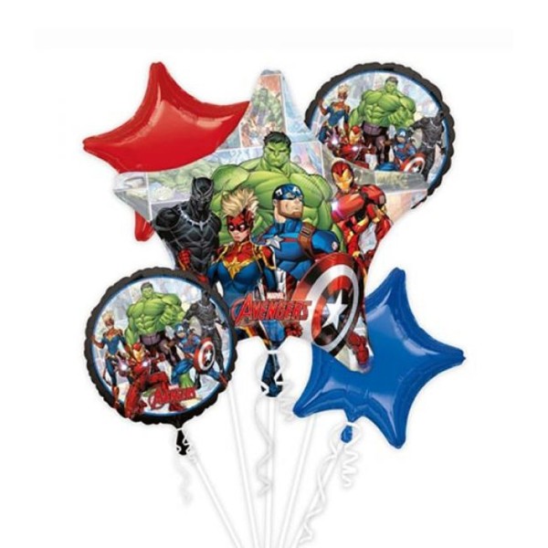 Bouquet 5 Globos Foil Metálicos DECO de Avengers de Anagram®