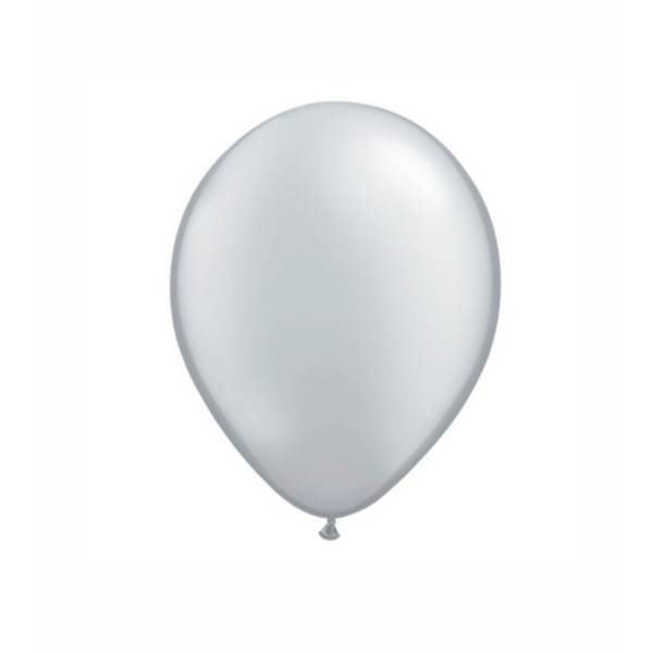 Globos Redondos 5" Standard Metálico Plata Qualatex