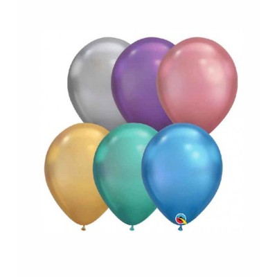 Globos redondos Chrome Surtido Qualatex