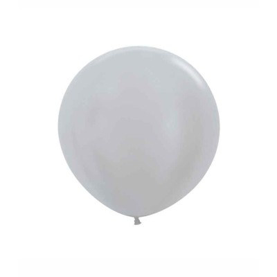 Globos Látex Redondo 18" Satin Plata