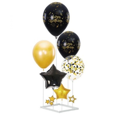 Set Decoración Globos con Soporte Happy Birthday