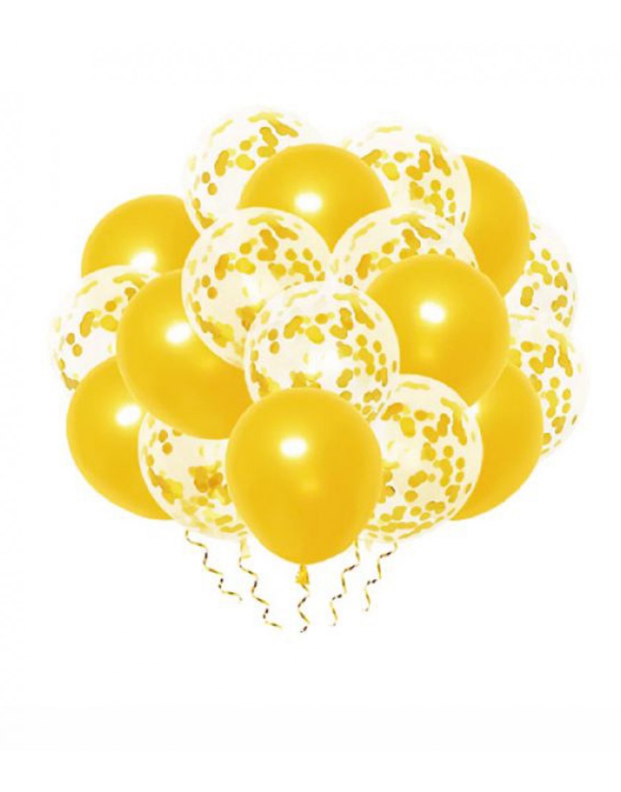 Bolsa 12 Globos Látex 30cm Transparentes confeti dorado