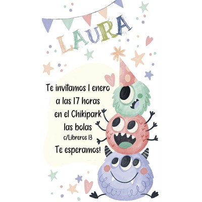 Invitación Digital Cumpleaños Mounstruos