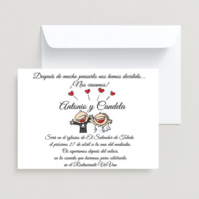 Invitaciones de boda con corazones