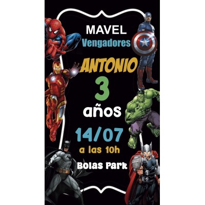 Invitación Digital Cumpleaños Marvel