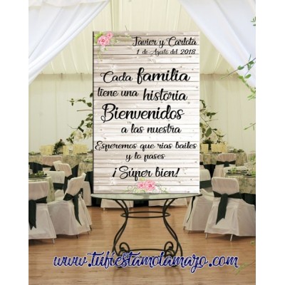 Cartel bienvenida boda