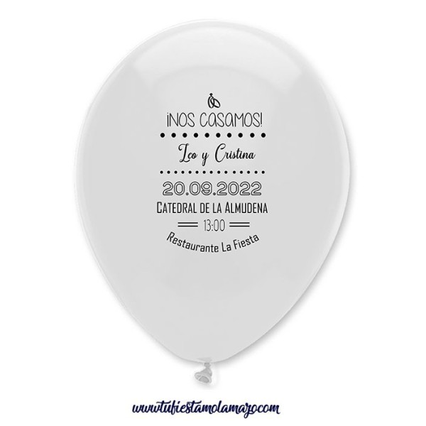 Pack 100 Globos Invitaciones Boda 1