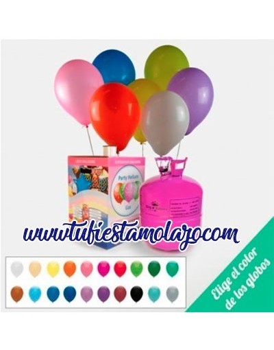 Pack bombona de helio Maxi más 50 globos rosa - Tu Fiesta Mola Mazo