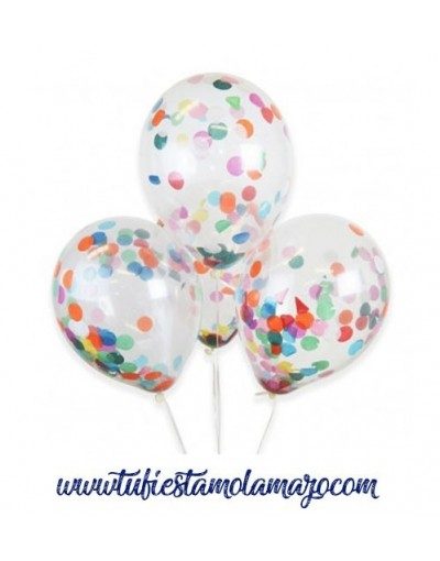 globos con confeti de colores