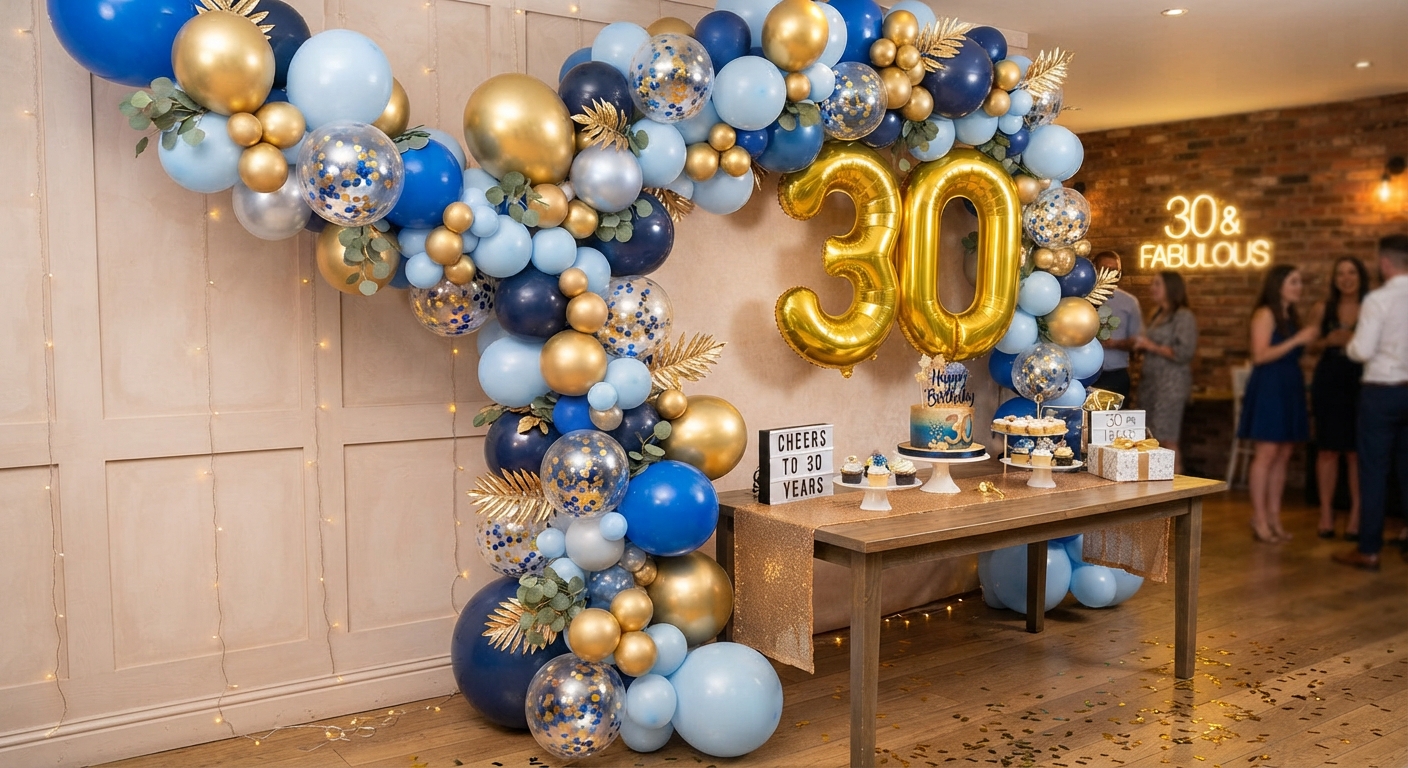 Arco de globos para decorar un cumpleaños