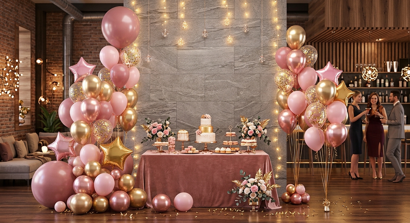 Globos de diferentes tamaños para cumpleaños