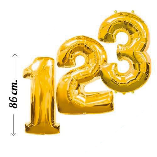 globos con el número de años