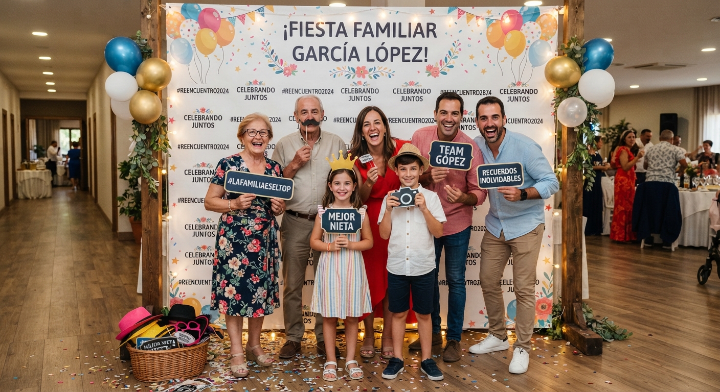 Photocall personalizado con nombres y fecha