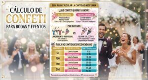 Lee más sobre el artículo ¿Cuánto confeti necesito para una boda, cumpleaños o evento?