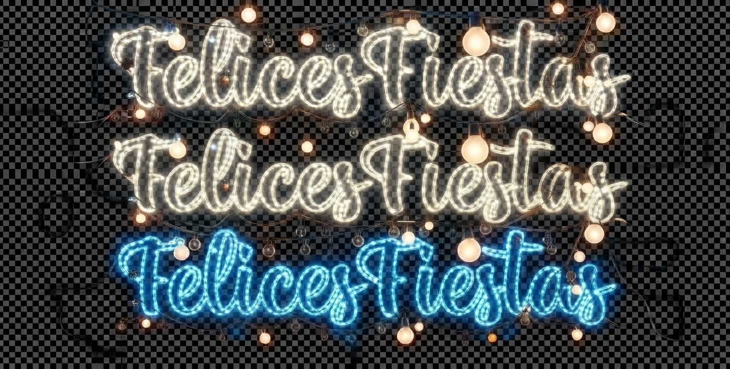 Luces de Navidad Felices Fiestas azules